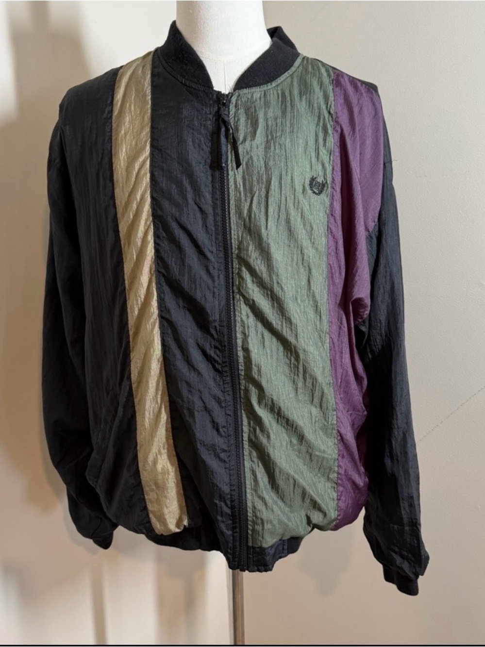 Vintage Givenchy Multicolor Crinkle Nylon -SZ XL- Windbreaker Italy Streetwear